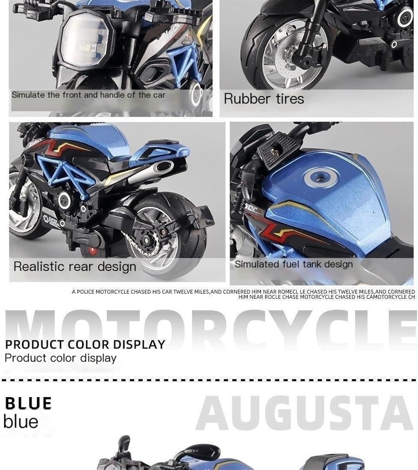 1:12 Simulation Alloy Motorcycle Model - Alloy Red(Paper)