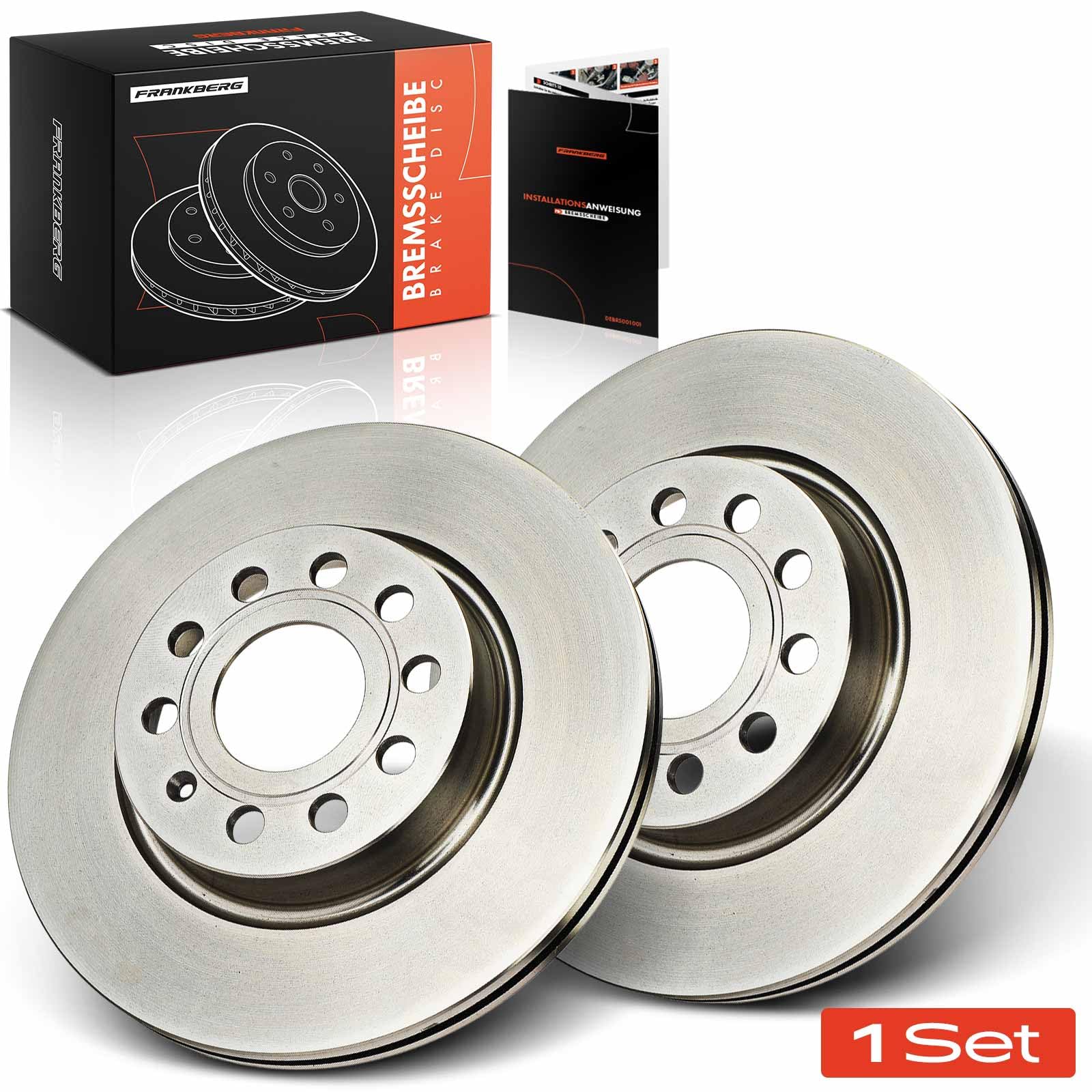 Frankberg Set di dischi freno incl. 2x Dischi Freno Anteriore Ventilato Diametro 280mm Compatibile con A3 8P1 Leon 1P1 A3 Sportback 8PA Golf Plus 521 5M1 Replace# 5C0615301,1K0615301AC
