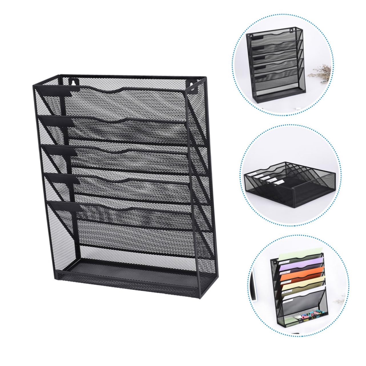 Uonlytech Organizzatore Parete Per Ufficio Portacartelle in Metallo Appendere Archivio Sospeso Per Cartelle e Documenti Organizer Per Ufficio e Casa