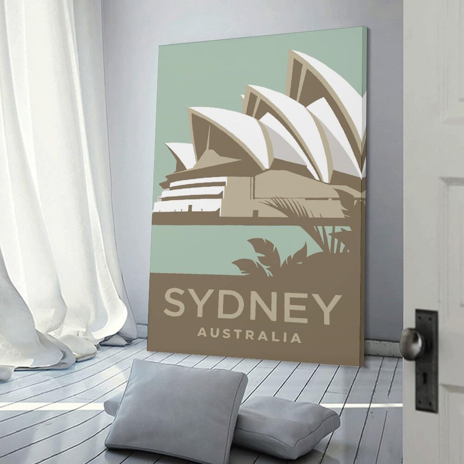 Junmoney Wall Picture Print Sydney Opera House Travel, 24x36inch(60x90cm), for Living Room, Lounge Or Sitting Room, Modern Wall Decor for Cosy Interiors