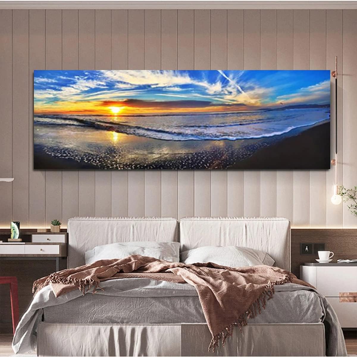 Instarry 5D Diamond Painting Kits for Adults Full Drill Seaside Scenery Mosaic Embroidery Home Wall Decor Craft Kits 47.2x15.7 inch