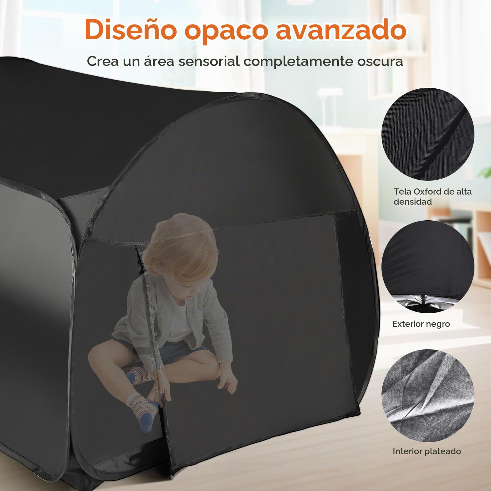 120cm Tienda de campaña emergente para niños Interior al Aire Libre Carpa de jardín para niños Jugando Tienda Campaña Infantil para Autismo Regalo Juguetes Tienda sensorial para niño