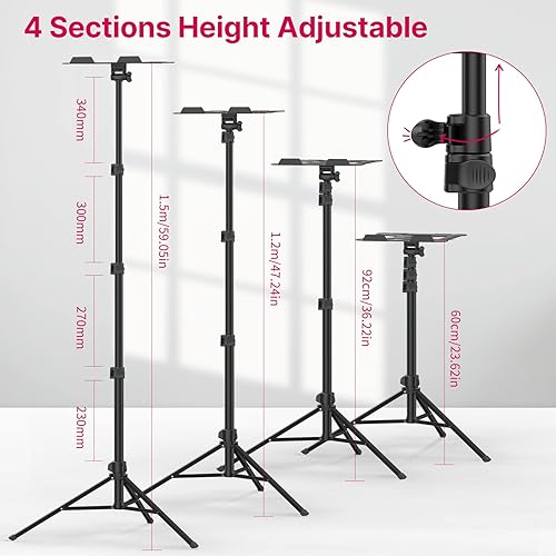 Miniatura 5 de ULANZI Soporte de trípode para proyector, LT01, trípode plegable para portátil, soporte de música, multifuncional, ajuste horizontal de 360°, 23.6 a