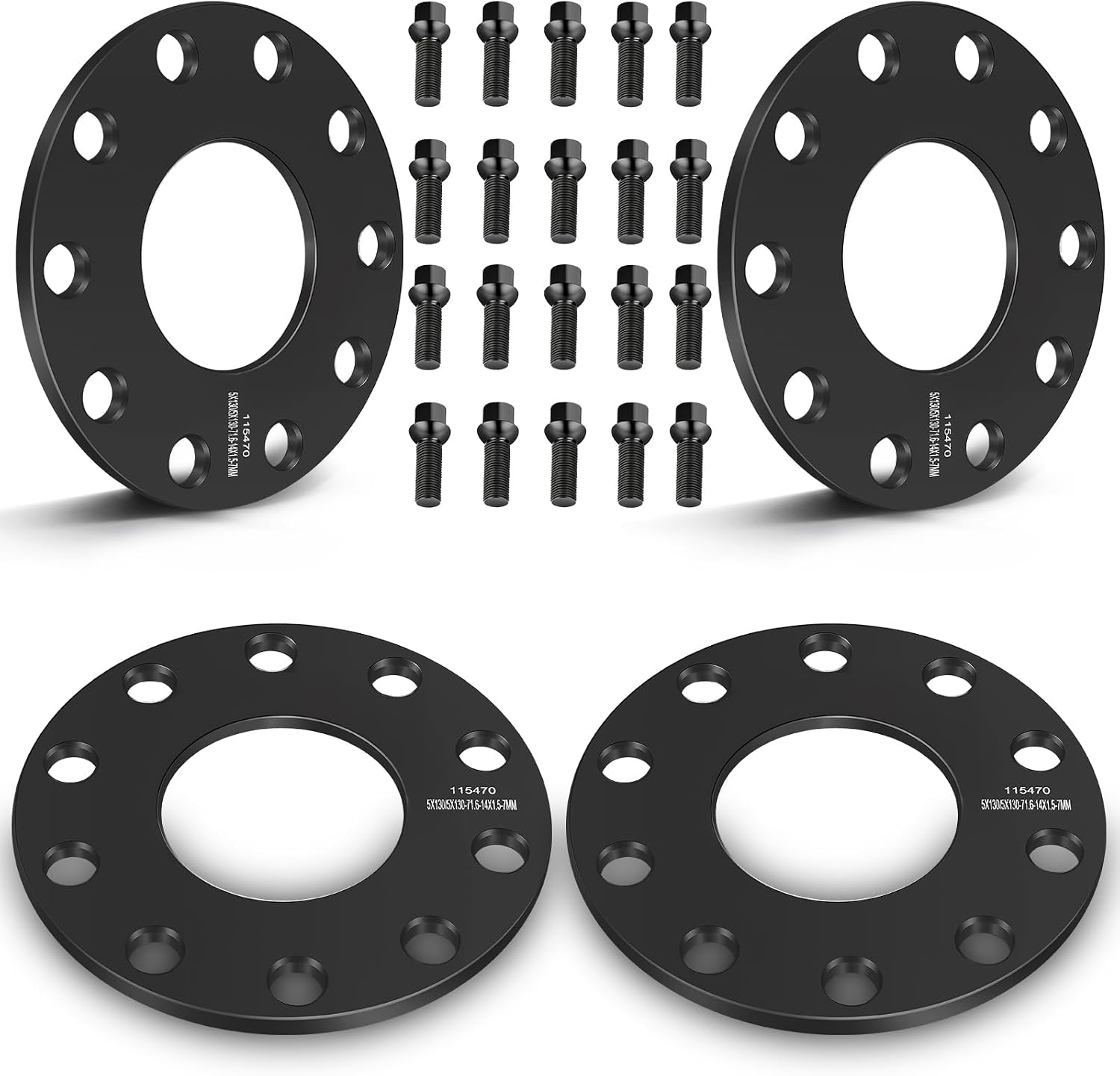 ECCPP 4PCS 7mm hubcentric Wheel Spacers 5 Lug 5x130mm to 5X130mm fits for Porsche 911 for Boxster for Cayenne for Porsche Panamera for Cayman Wheel spacers with 14x1.5 Studs