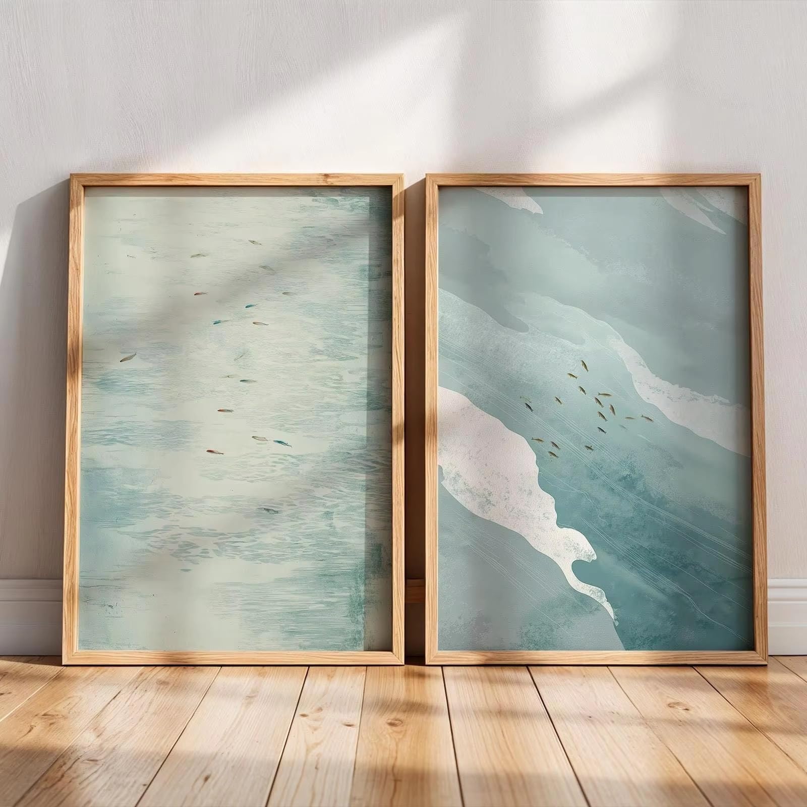 2pcs/set Minimalist Canvas Wall Art, Abstract Landscape Posters with Sage Green Sunset Design, Bedroom Decor, Living Room Decor, Home Decor, Frameless (40x50cm,C)