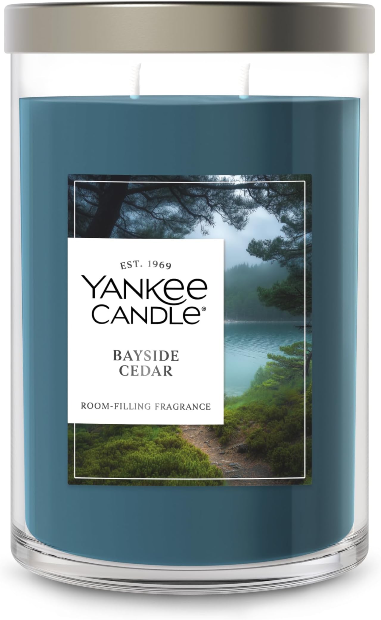 Large Tumbler Scented Candle with up to 80 Hour Burn Time, Premium Plant Wax Blend for Consistent Burn, 20 oz Tumbler Candle with Room Filling Fragrance, Bayside Cedar