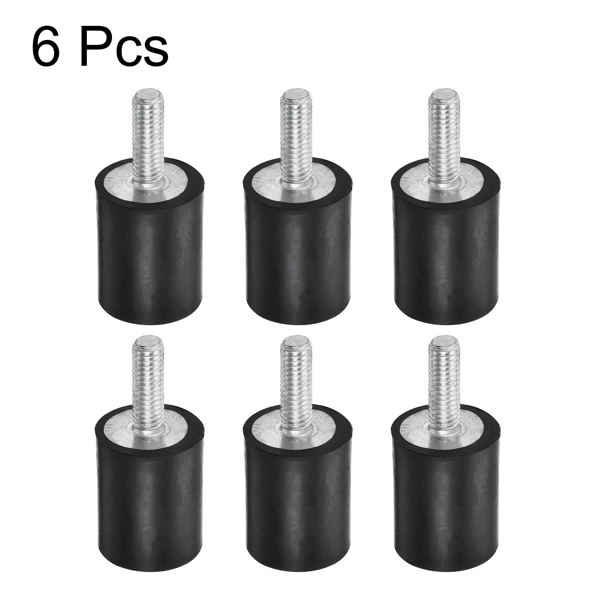 Uxcell Rubber Mounts 8pcs M6 Male/Female Vibration Isolator Shock Absorber, For Garage Motor Air Compressor Car Boat Bobbins, D25mmxH25mm