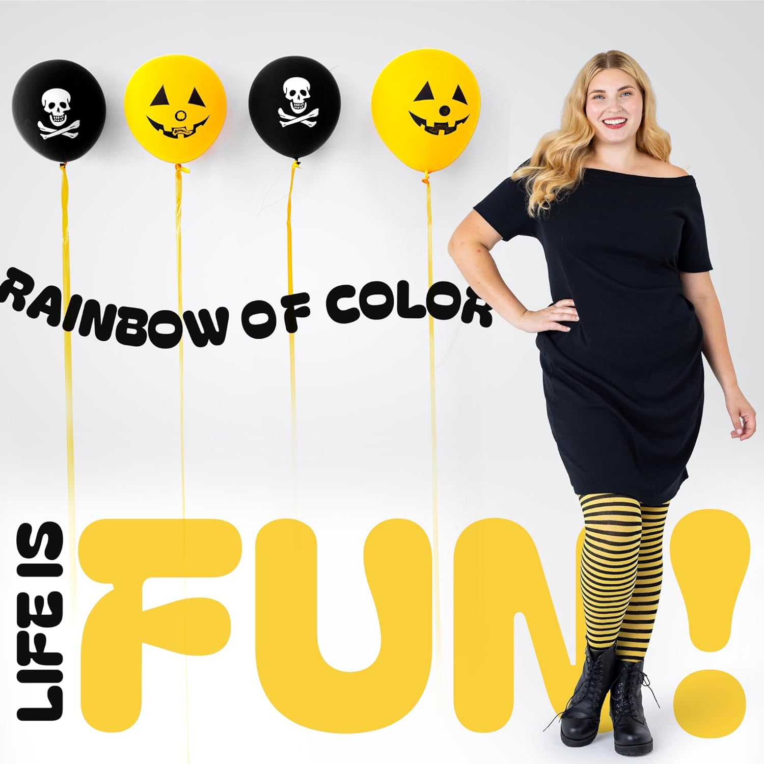 Silky Toes Womens Plus Size Striped Tights Bold Costume Halloween Stockings - Image 4