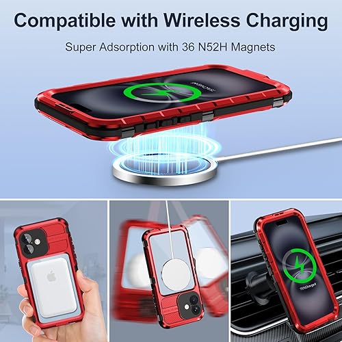 Miniatura 228 de WIFORT Funda impermeable para iPhone 14 Pro - Funda protectora de cuerpo completo de metal resistente, protector de pantalla integrado, IP68 a