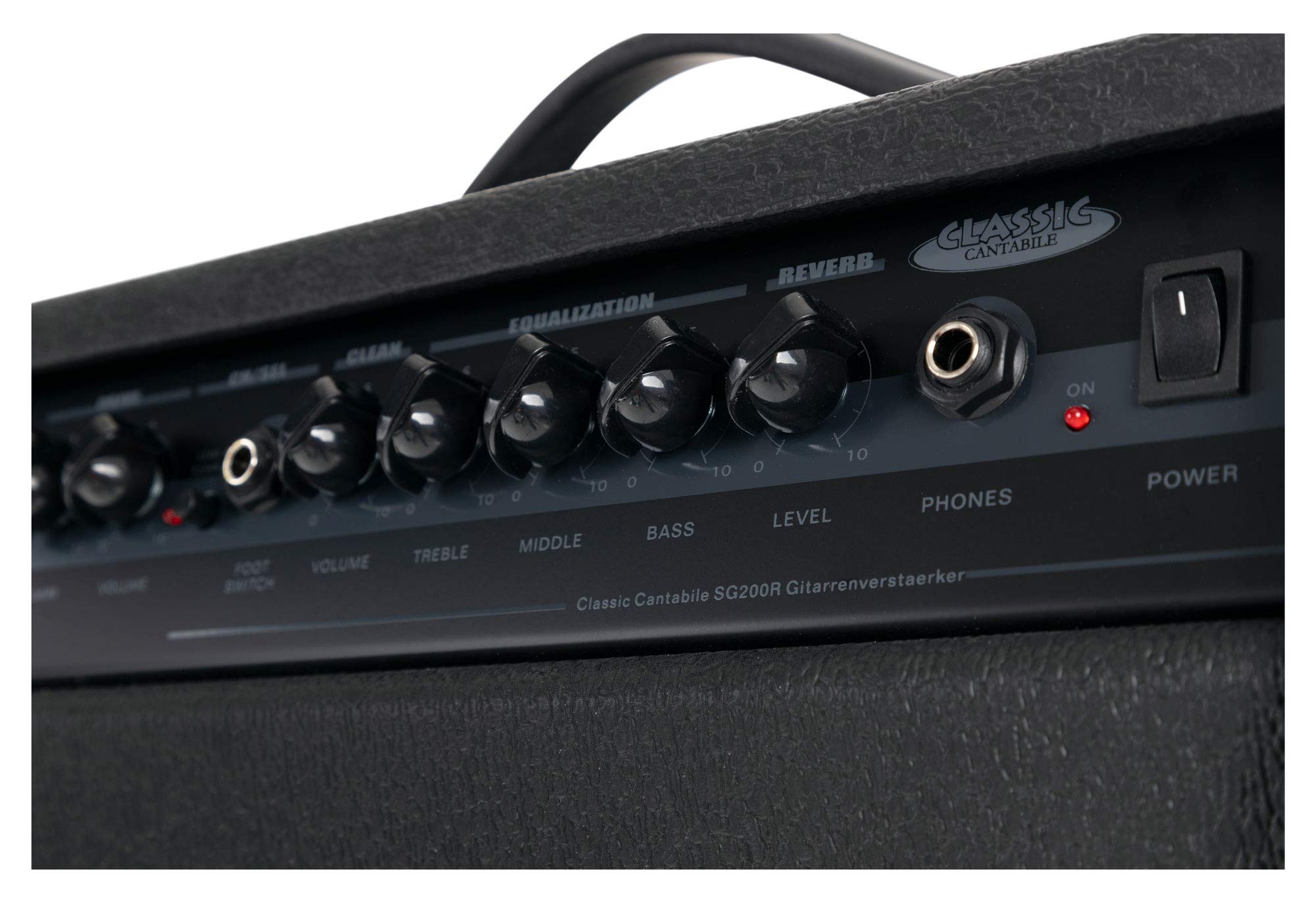 Classic Cantabile SG200R Combo Chitarra, 2 canali (Clean & Overdrive) | 20 watt (RMS), 60 watt (Peak), Speaker da 8", Riverbero a molla regolabile, Uscita cuffie (jack 6, 3 mm), 5 cm, Peso: 8
