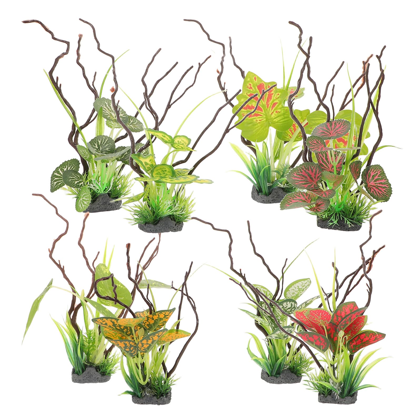 Levemolo 8 Piezas De Césped Artificial para Acuario Algas Marinas Plantas Verdes Simuladas Plantas Artificiales para Acuario Pequeño Falsas De PVC