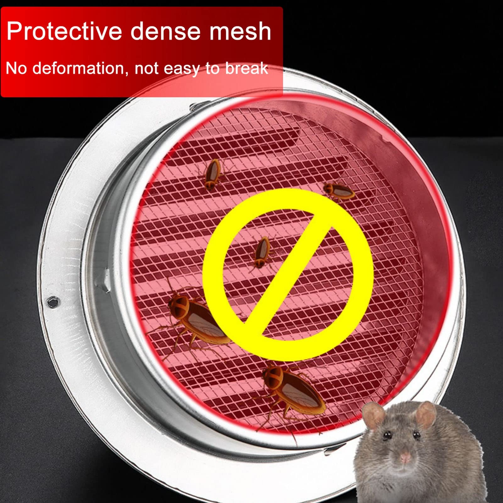 WORDFUN 10/15/20cm Grille Aeration De Ventilation INOX, Grille D'évacuation d'air Ronde, Sortie D’air Murale, Grille De Ventilation en Acier Inoxydable, Ventilation Grille