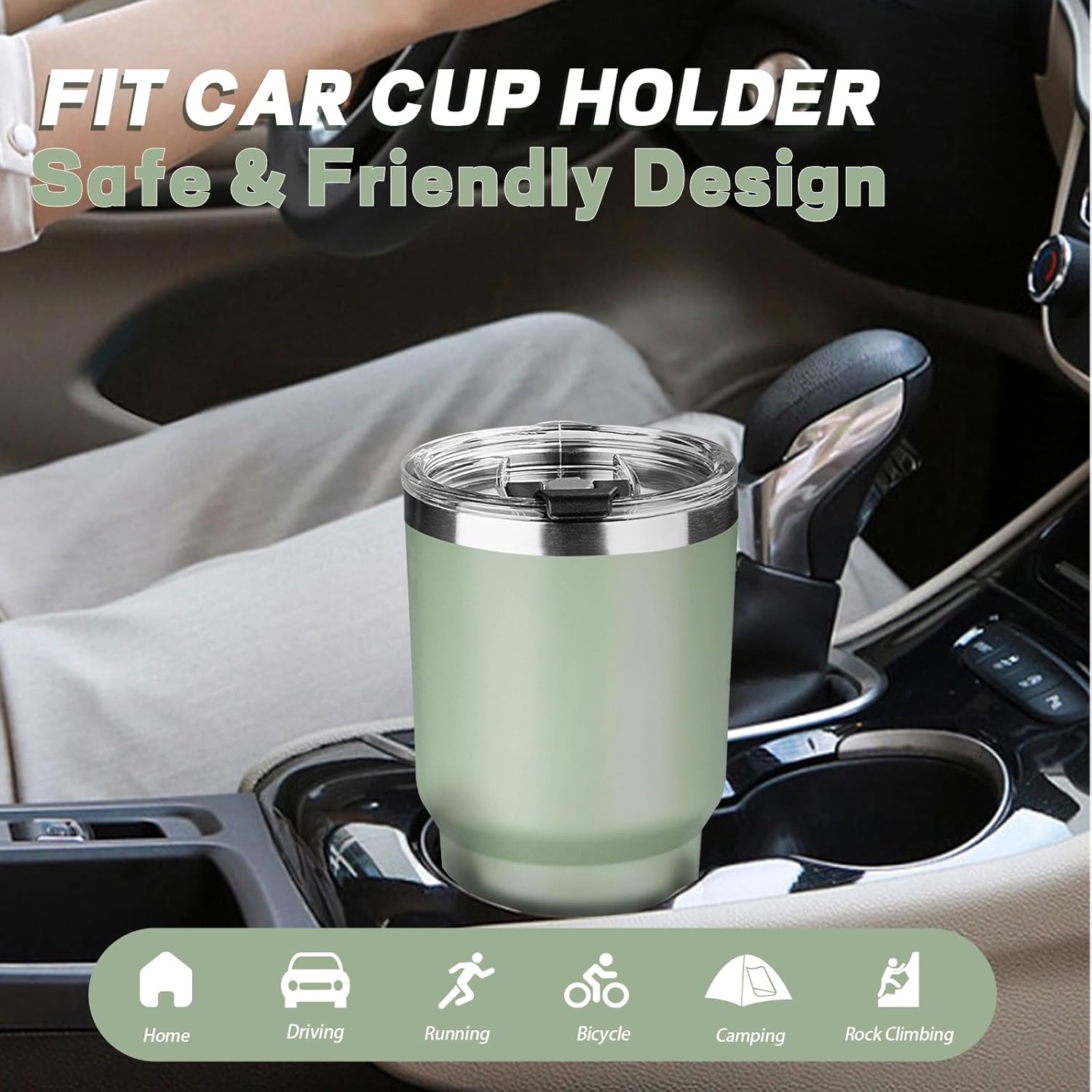 30 oz Tumbler with Lids and Straws, Stainless Steel Insulated Coffee Tumbler, Double Wall Vacuum Insulated Travel Mug Cup, Leakproof Thermal Coffee Cup for Hot and Cold Drinks (Green Tea) - Image 6