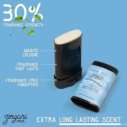 Miniatura 3 de Zingari Man The Navigator Solid Extrait  Colonia sólida para hombres  Bálsamo de perfume sólido concentrado  Ámbar, marino, almizcle y bayas