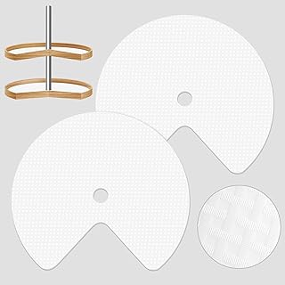 2 Pack 26In Lazy Susan Shelf Liner, Upgraded Composite Materials Circle Lazy Susan Liner for Kitchen Cabinets, Non Adhesive Liners Mats for Shelf Drawer Refrigerator Cupboard (2 Pack-White)