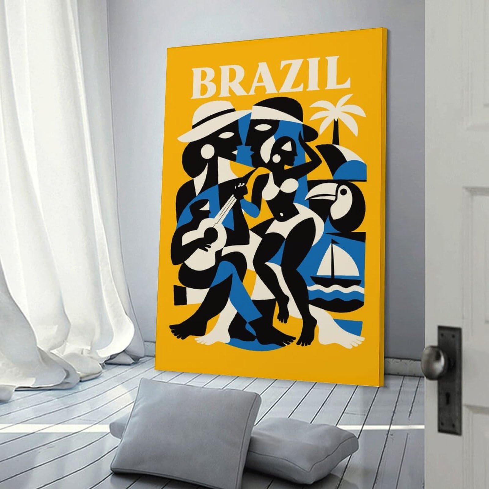 Junmoney Brazil Travel Canvas Wall Decor, 20x30inch(50x75cm), for New Homes, Bedrooms Or Workspaces, Gift Idea for Housewarming And Birthdays