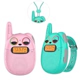 Qniglo Walkie Talkies for Kids Rechargeable&comma; 2 Pack with FM Handheld Walki Talki with Wearable Lanyard & Wrist for Outdoor Camping Games & Birthday Xmas Toys Gifts for Boys Girls Kids
