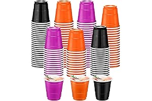 CIEOVO 150 Pcs Halloween Party Supplies: Festive Mini Plastic Shot Glasses for Spooky Celebrations