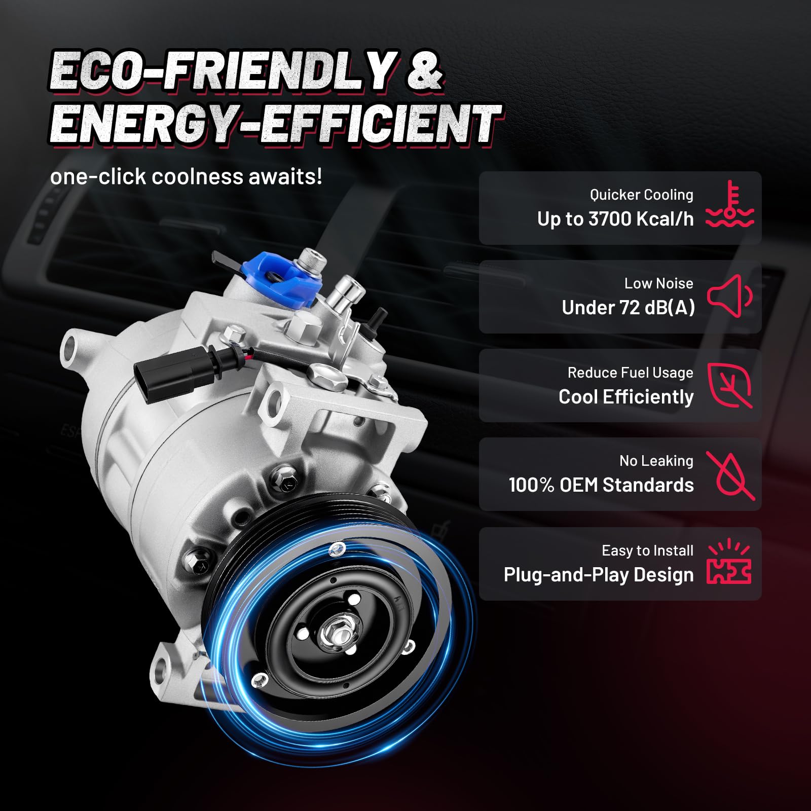 BDFHYK Klimakompressor Auto A/C Kompressor 12V kompatibel mit Audi A4 B6 8E2/8E5/8H7 A6 C5 4B2/4B5 1.6 1.8T 2.0 2.4 3.0, ersetzt 4B0260805H 4E0260805E 8E0260805F 8E0260805S