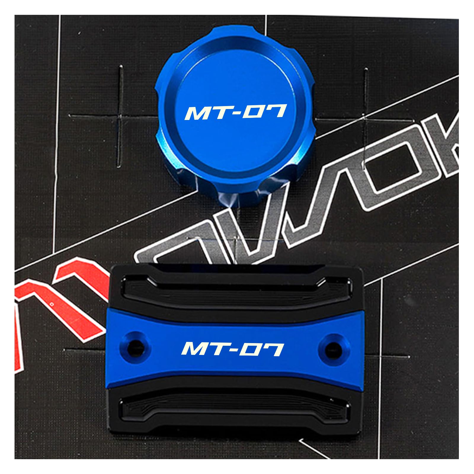 Moto Accessori per MT07 TRACER MT 07 FZ07 2014-2021 2022 2023 2024 2025 Anteriore e Posteriore Coperchio Serbatoio Fluido Freno in Alluminio (Blu)