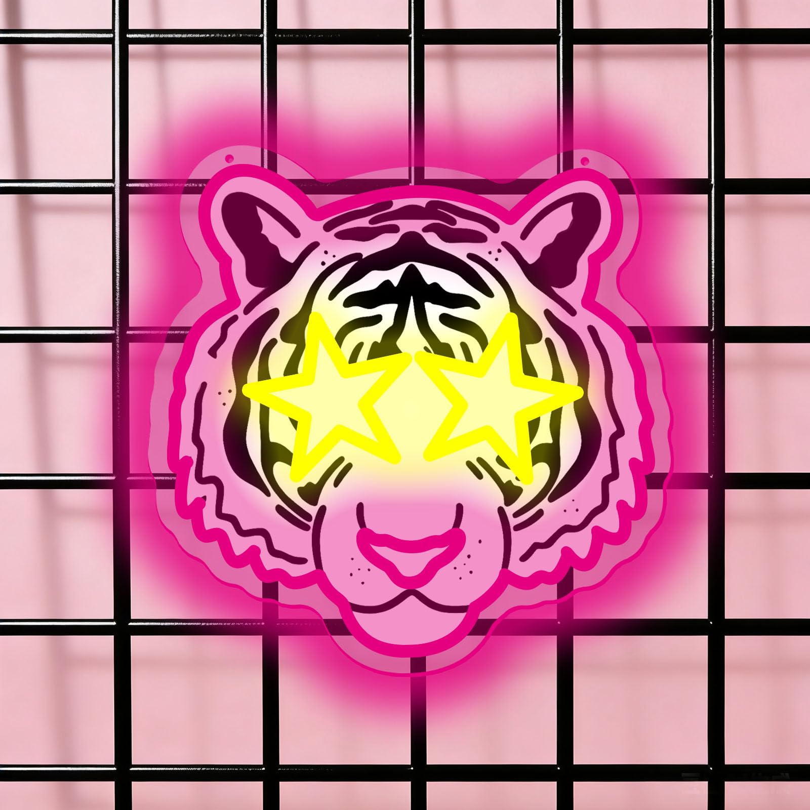 Tiger Shaped UV Printed Neon Wall Decor Indoor Wall LED Light Decoration Animal Themed Neon Signs Used for Party Bar Decoration Signs Suitable for Bars Clubs Cafes Men's Caves and Bedrooms