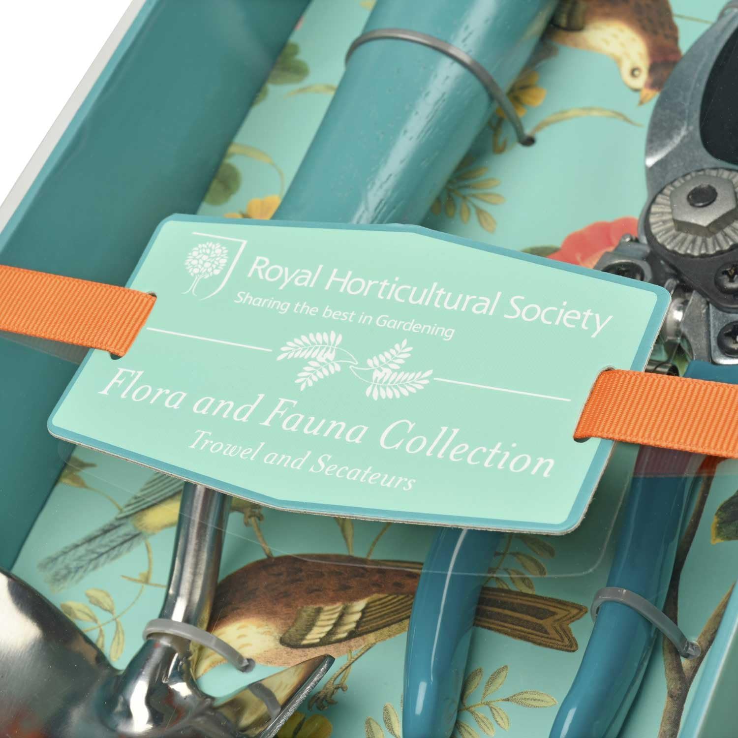Burgon & Ball RHS Flora & Fauna Garden Trowel & Secateurs Set, Green
