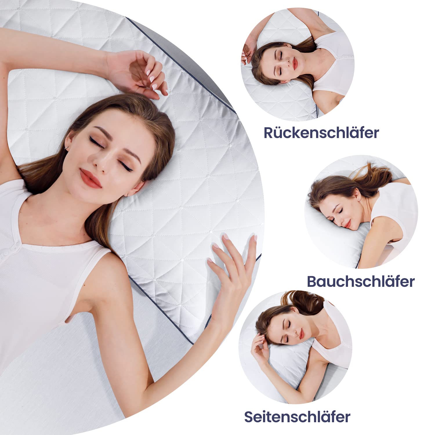 BedStory Kopfkissen 80x80 2er Set Mikrofaser höhenverstellbar atmungsaktiv waschbar für Allergiker Seitenschläfer Oeko Zertifiziert