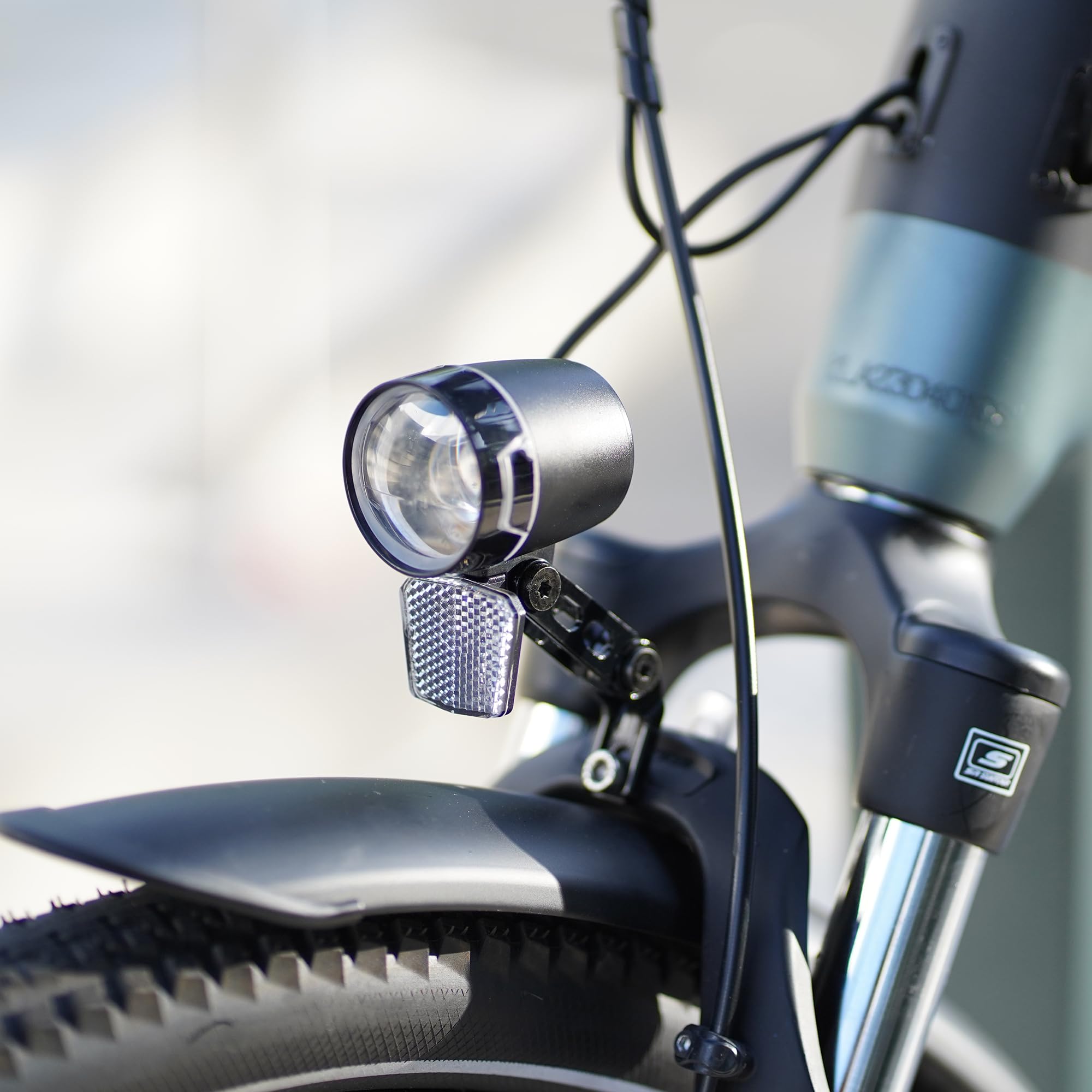 Prophete Riflettore per mountain bike con supporto Bianco