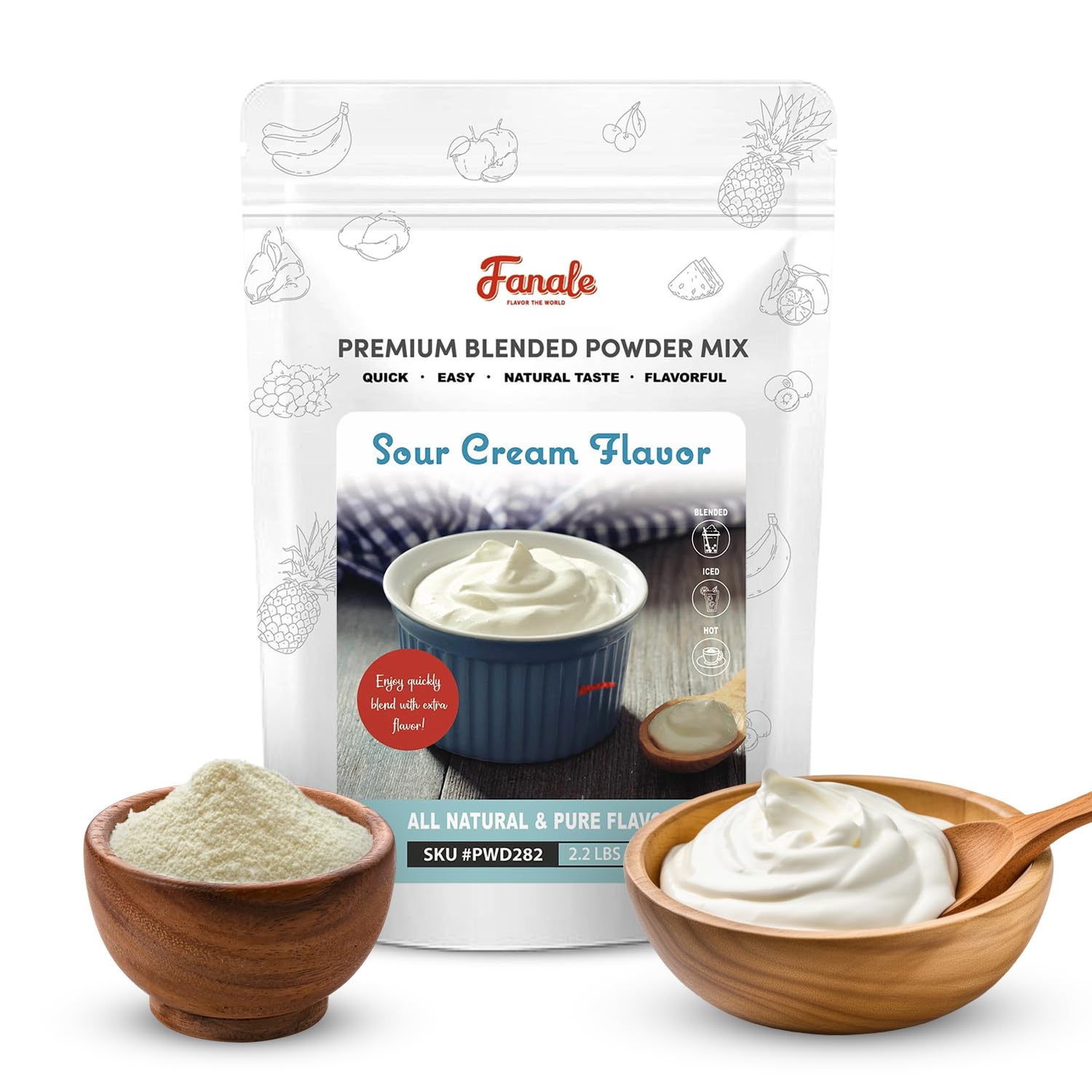 Fanale Premium Sour Cream Bubble Tea Flavoring Powder | Perfect for Baking, Smoothies, Desserts and Drinks | Instant Flavoring Powder for Boba Milk Tea - 2.2 Pounds (Pack of 1)