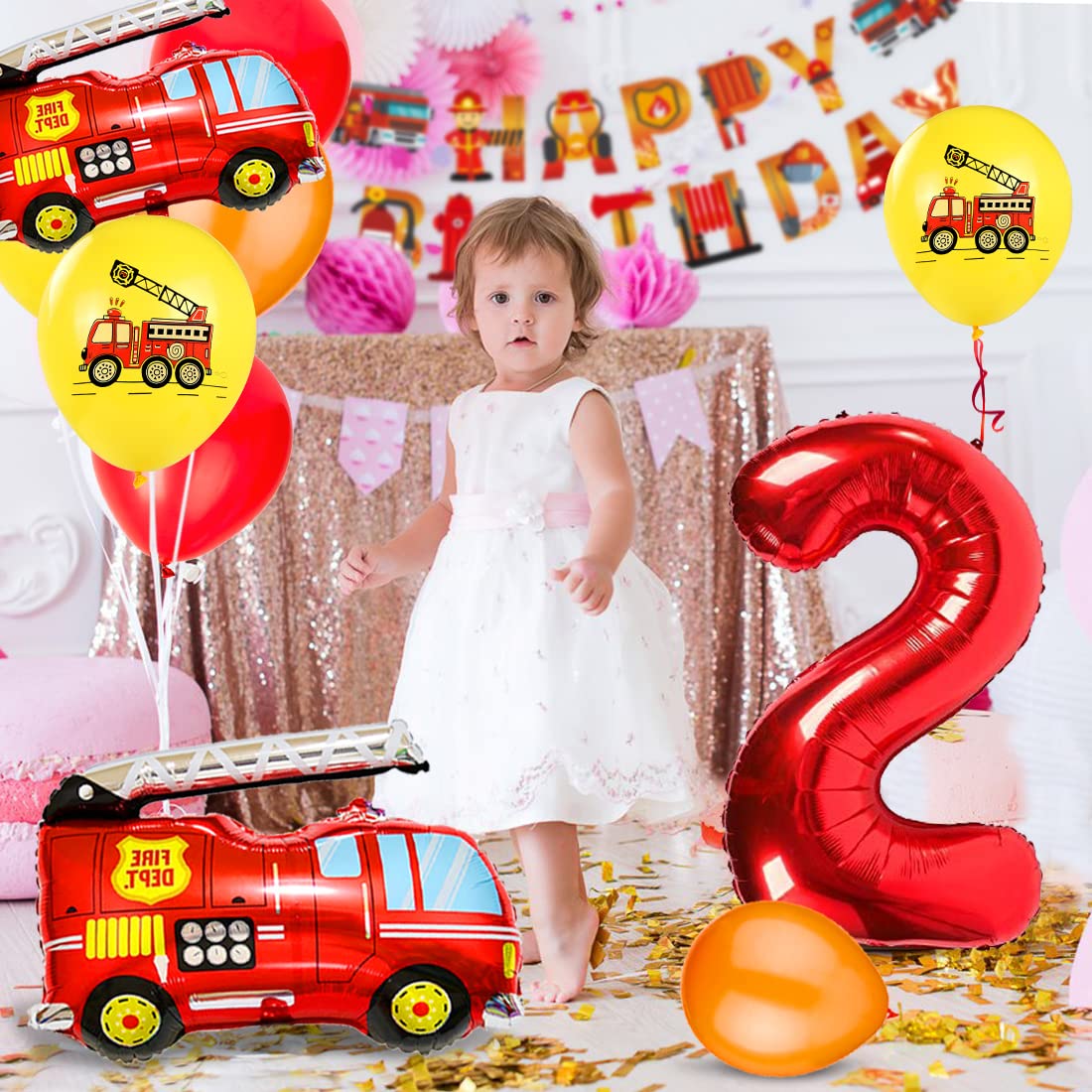 Palloncini Tematici Ambulanza Palloncini Camion Pompieri E Ambulanza - 4  Pezzi In Alluminio Per Feste Bambini Decorazioni Compleanno Palloncini, image size:1100x1100