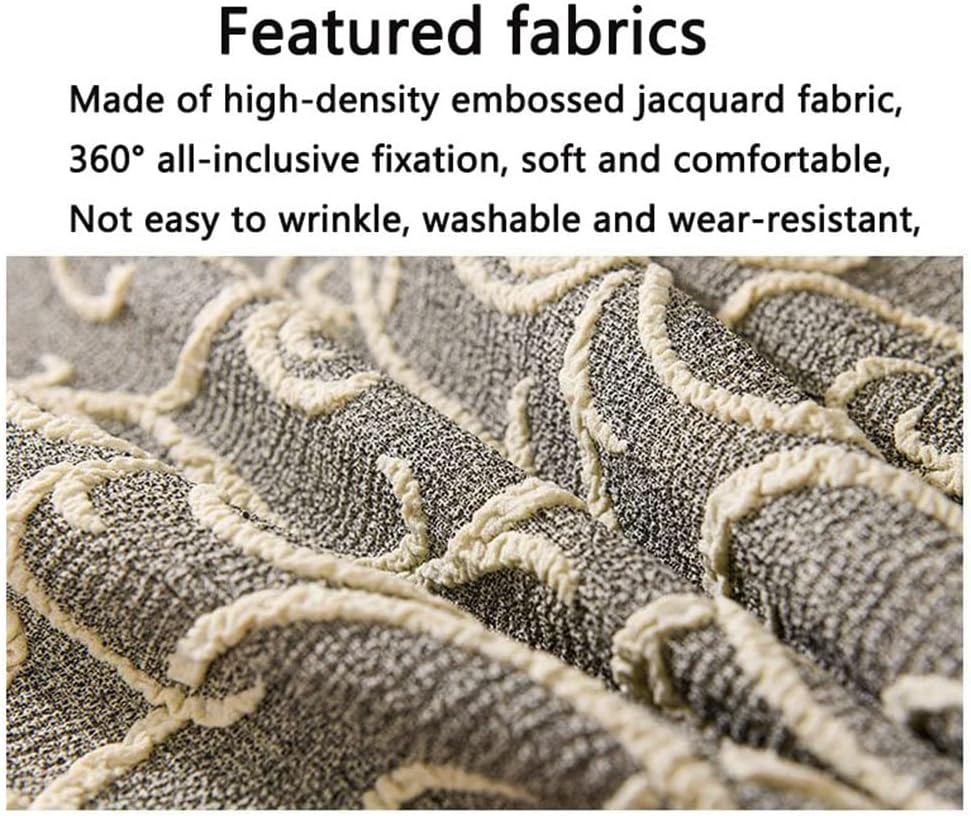 YOPOIY Stretch Futon Cover Rich Textured Jacquard Fabric Futon Slipcover Washable Armless Sofa Cover Protector with Elastic Bottom for Kids -8-190—210cm