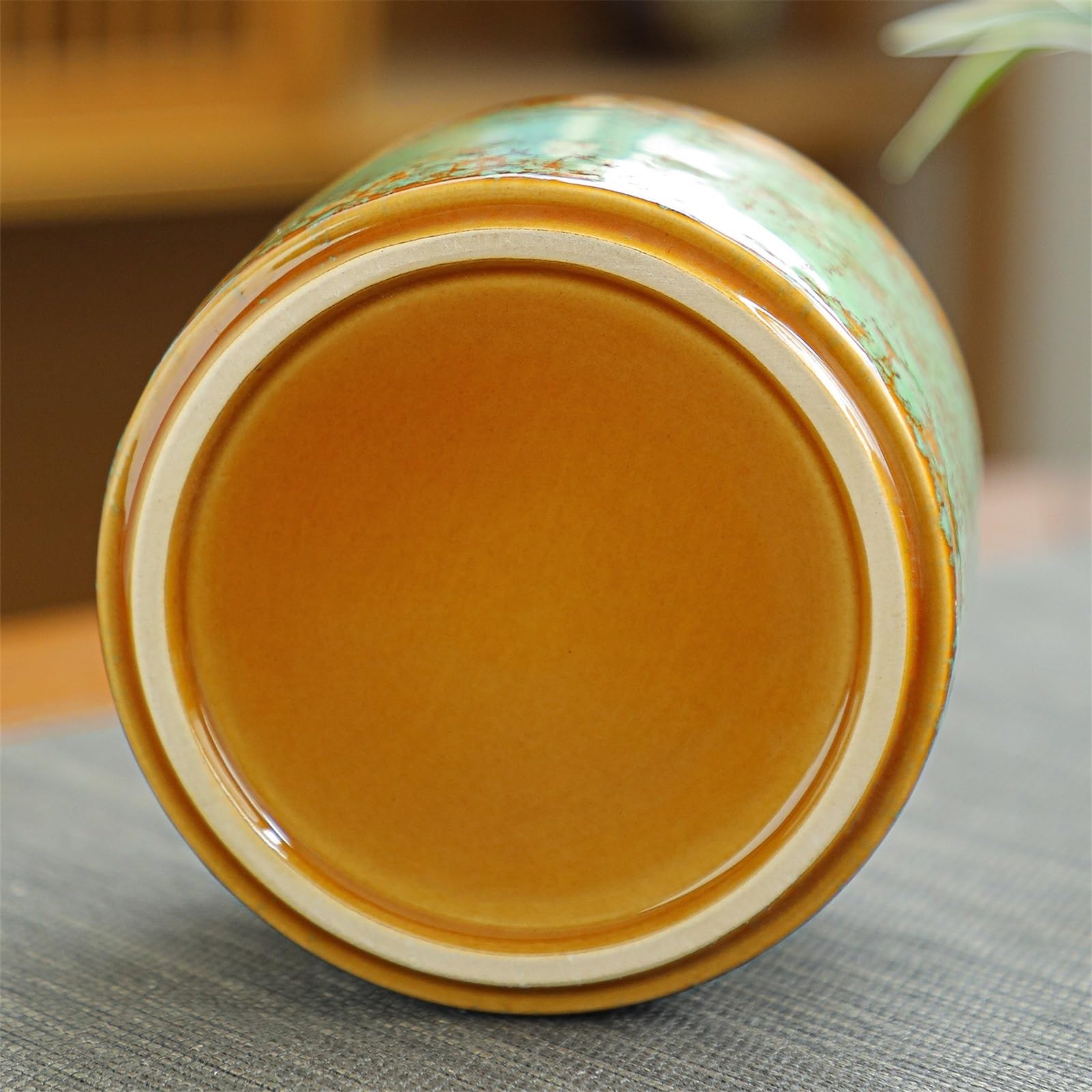 Posacenere decorativo per interni in ceramica con coperchio a imbuto, ideale per casa, soggiorno, ufficio e tavolo da tè