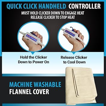 Professional Grade Heating pad with Automatic Moist Heat by Thermotech - High-Heat Heating pad for Deep Penetrating Heat - Medium Size Analogue (14 x 17) - with Manual Clicker Controller