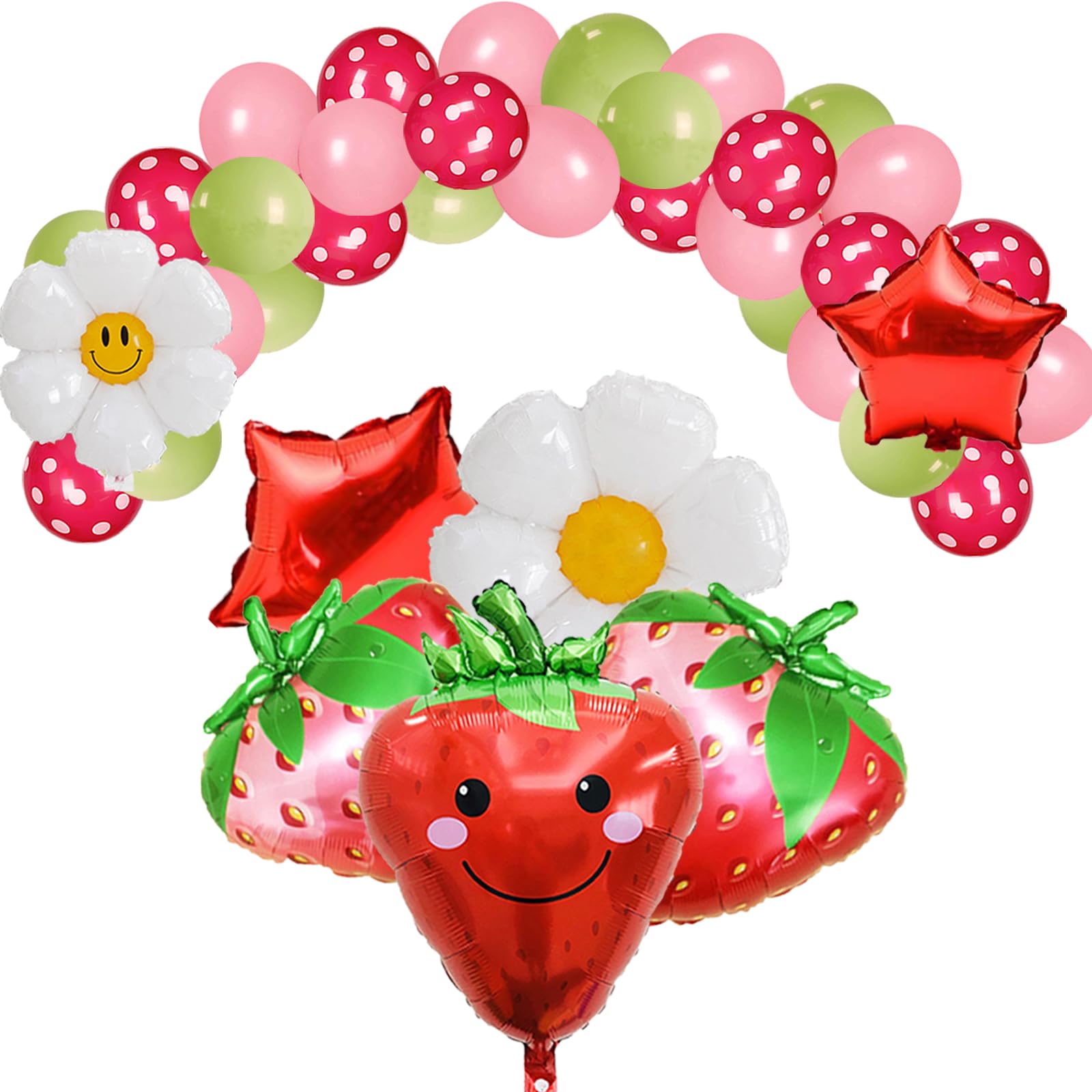 Generic 37PCS Strawberry Balloons Set Strawberry Birthday Party Supplies Strawberry Party Decorations Party Supplies for Baby Shower Girls Strawberry