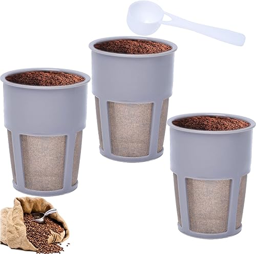 Podoy K400 - Filtro de café reutilizable interior compatible con Keurigg My K Cup 2.0 K250 K300/350/375 /450/475, filtro universal reutilizable gris