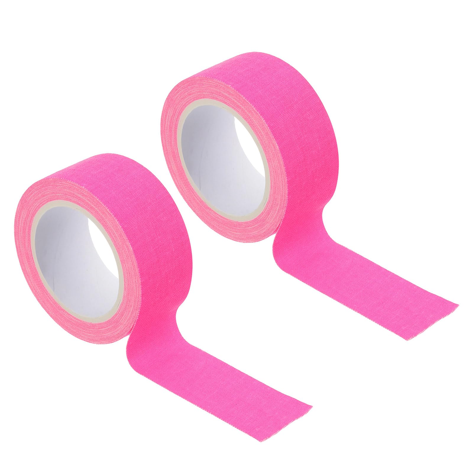 PATIKIL 25mm x 5m Neon Gaffer Cloth Tape, 2 Roll Fluorescent Blacklight Reactive Glow in the Dark Tape for Dance Floors Glow Party Supplies, Pink