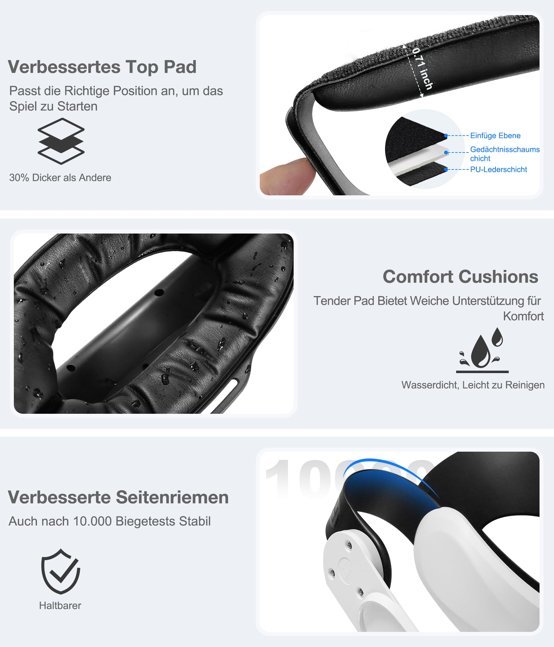Diadema ligera compatible con Quest 3/3S/ Quest 2, cómoda diadema magnética VR para accesorios Meta Quest 3/2, juego de cinta ajustable, soporte y comodidad mejorados, estilo C blanco