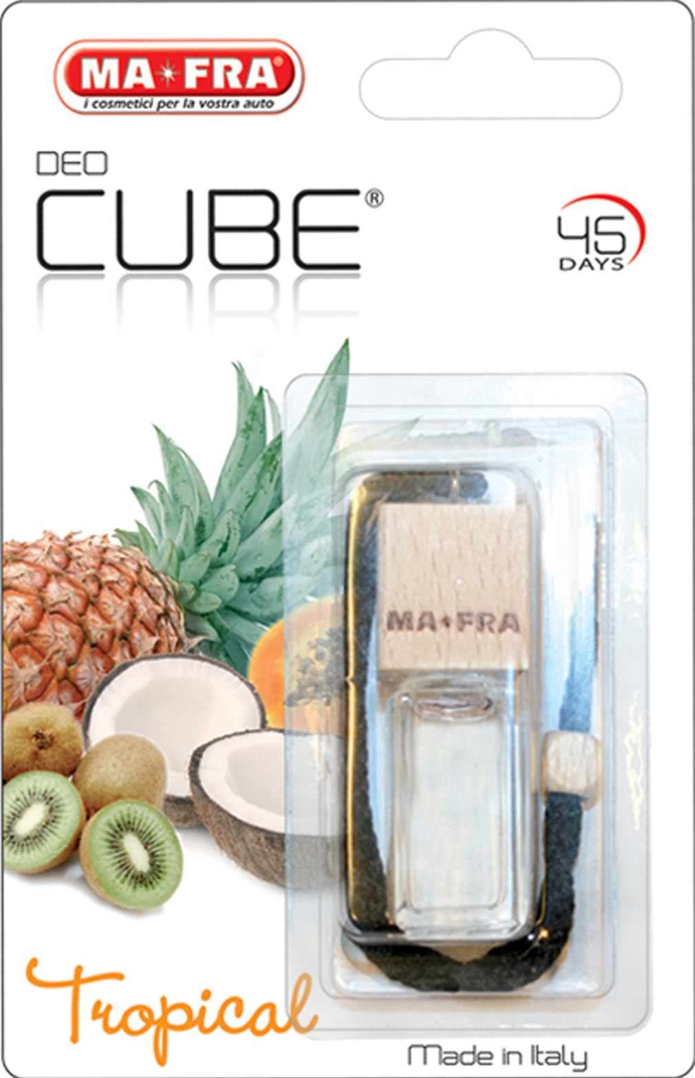 MAFRA, Deo Cube Tropical, Profumatore per Auto e Piccoli Ambienti, Frangranza Tropicale