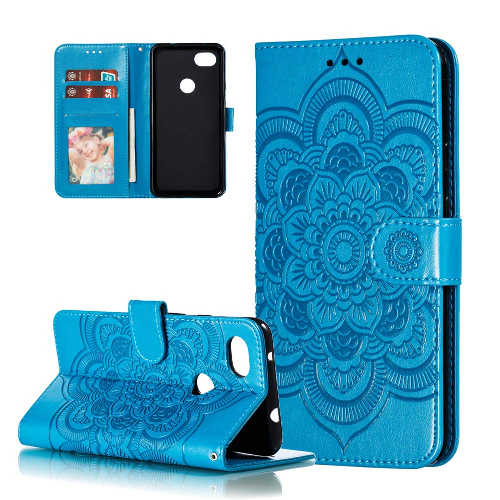 HMTECHUSGoogle Pixel 3A Case Embossing Durable Card Slots Holder Luxury PU Leather Wallet Bookstyle Magnetic Clasp Stand Shockproof Protection Folio Flip Cover for Google Pixel 3A