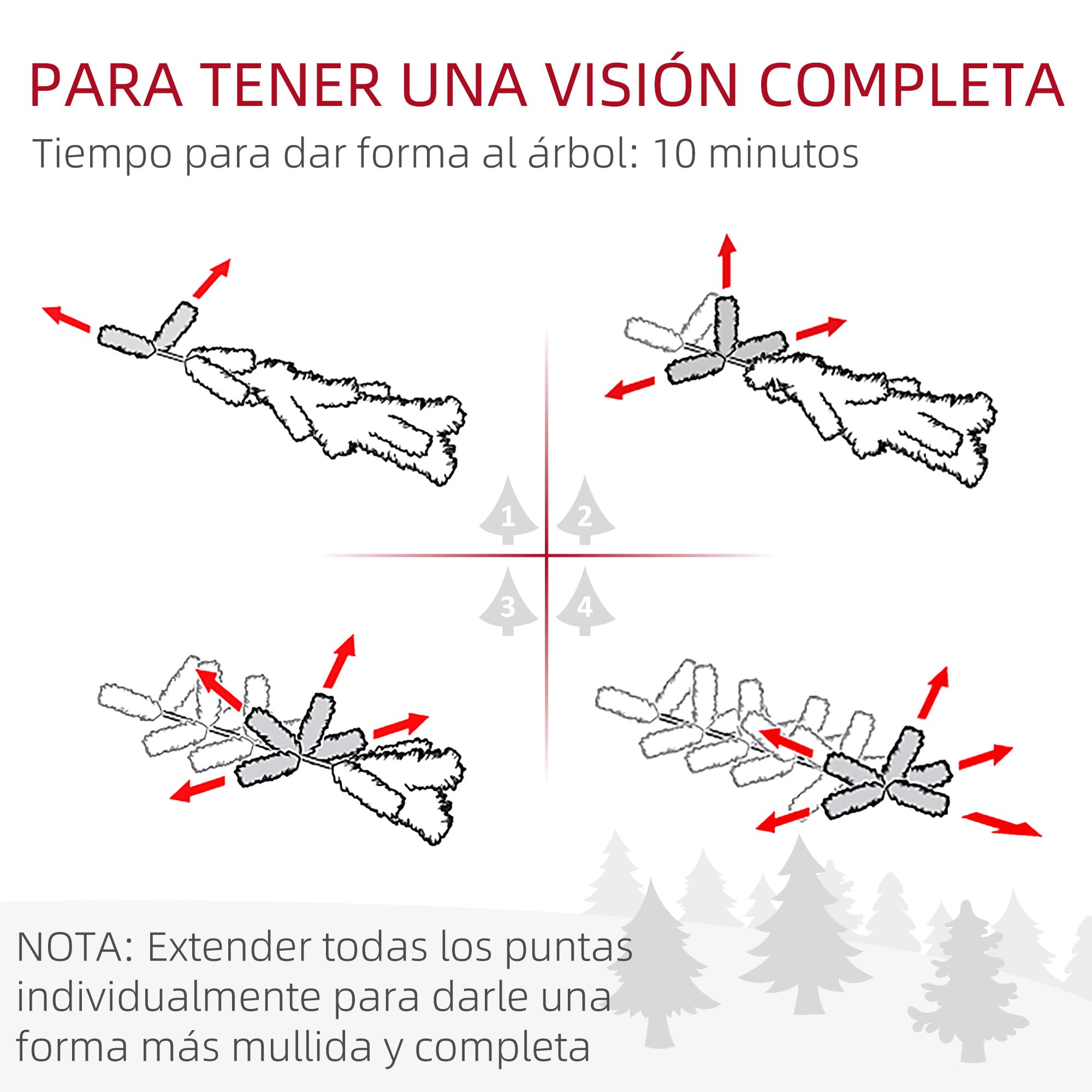 HOMCOM Árbol de Navidad Nevado 150 cm 120 Luces LED Verde y Blanco | Árbol de Navidad Artificial, 263 Ramas, Patas de Metal, para Salón