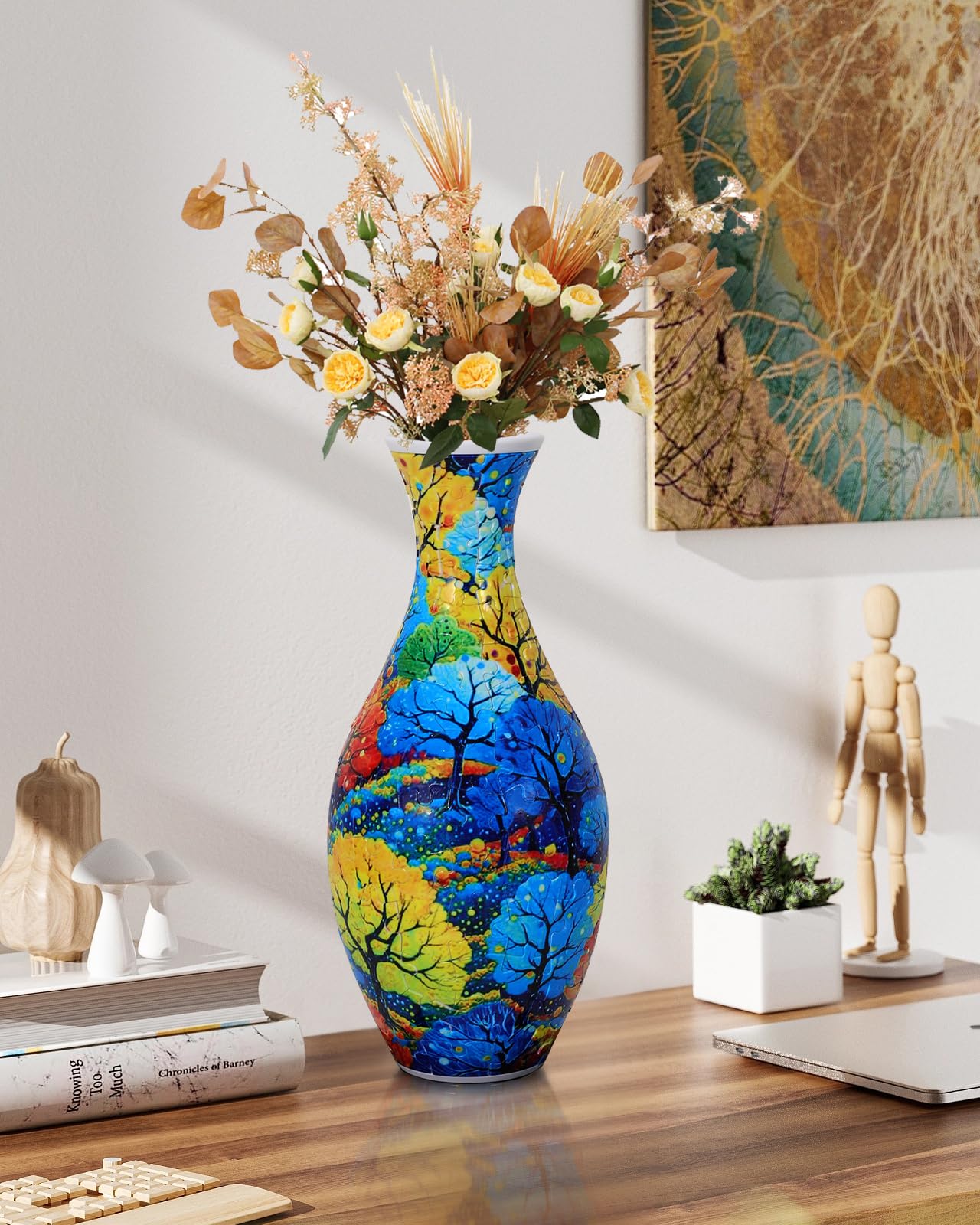 Rompecabezas 3D para adultos, 160 piezas de jarrón de rompecabezas 3D para flores, artes y manualidades únicas para adultos, regalos únicos de advertencia para mujeres y hombres, jarrón de 7