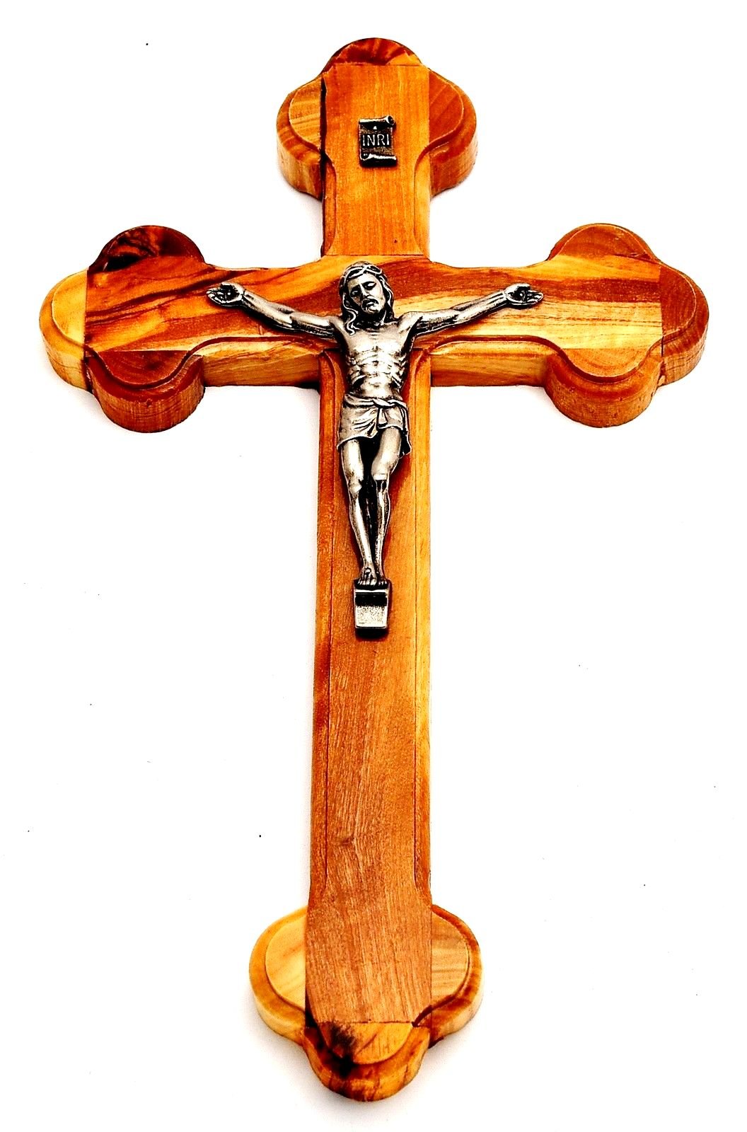 Croix De Jérusalem En Bois D'Olivier Fabriquée à Bethléem - Taille L 8x8 Cm