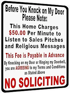 Vintage Metal Tin Sign Funny Sarcastic Party Wall Art Decor Signs, Before You Knock On My Door Sign No Soliciting Metal Sign 12x8 Inches