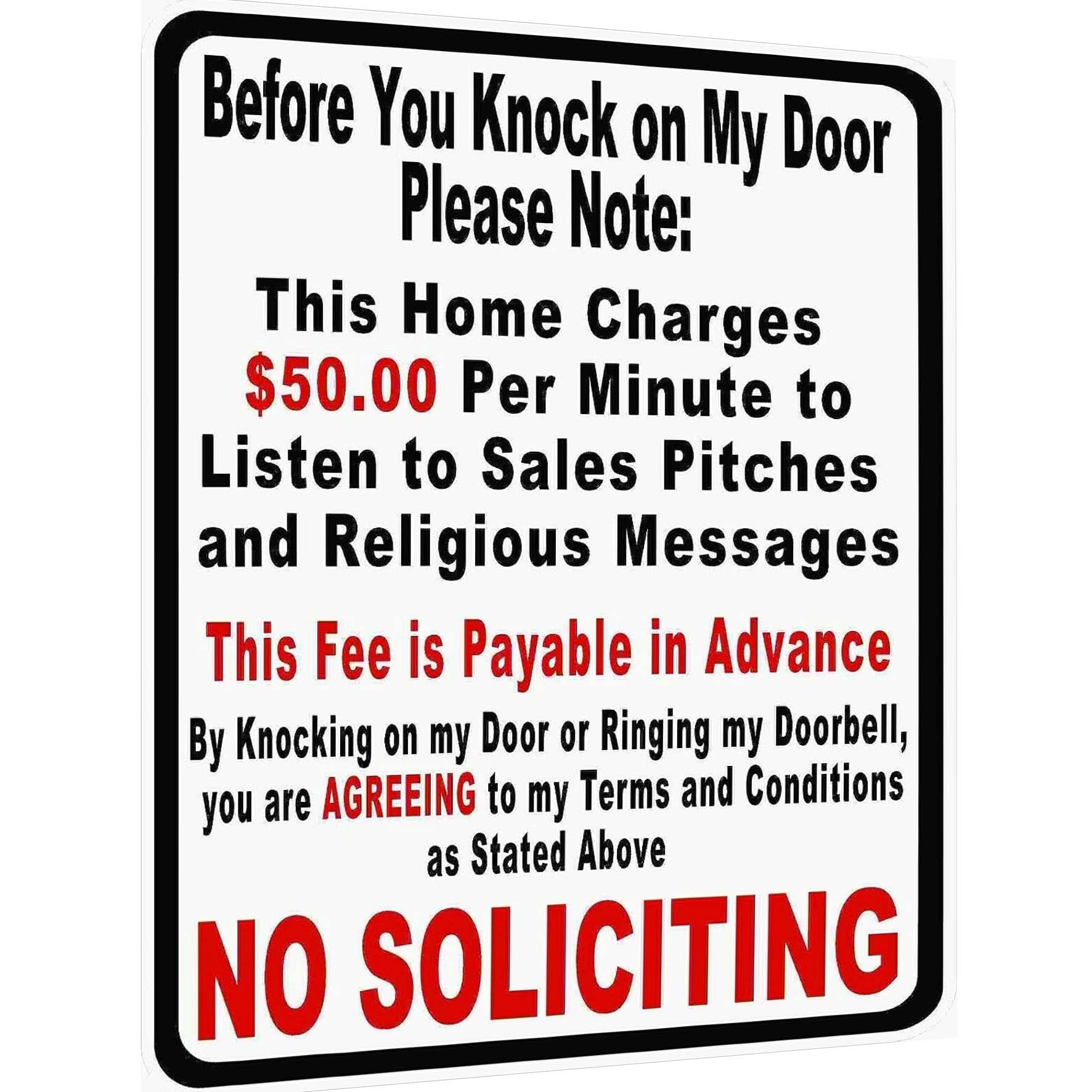 Vintage Metal Tin Sign Funny Sarcastic Party Wall Art Decor S, Before You Knock On My Door No Solici G 12x8 Inches Custom Private Property Signs Outdoor