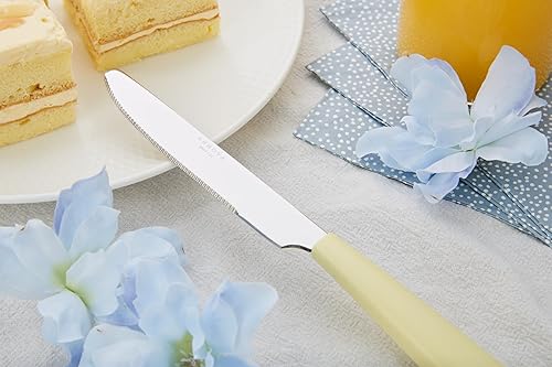 Miniatura 6 de ANNOVA Juego de cubiertos de acero inoxidable con mango colorido, utensilios de cocina, incluye cuchillos, tenedores, cucharas, tenedores de