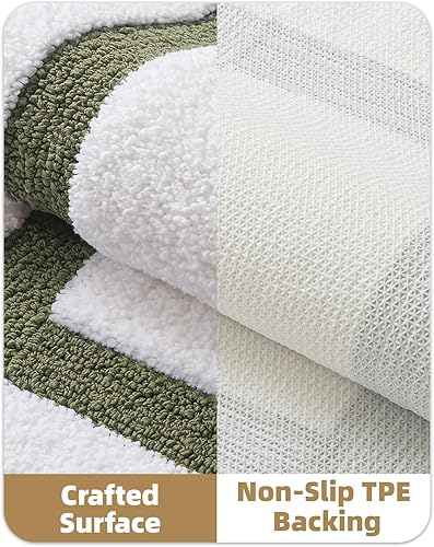 Miniatura 5 de Color&Geometry Alfombras de baño, de microfibra absorbentes de agua y de secado rápido, antideslizantes, lavables a máquina, extra suaves, para