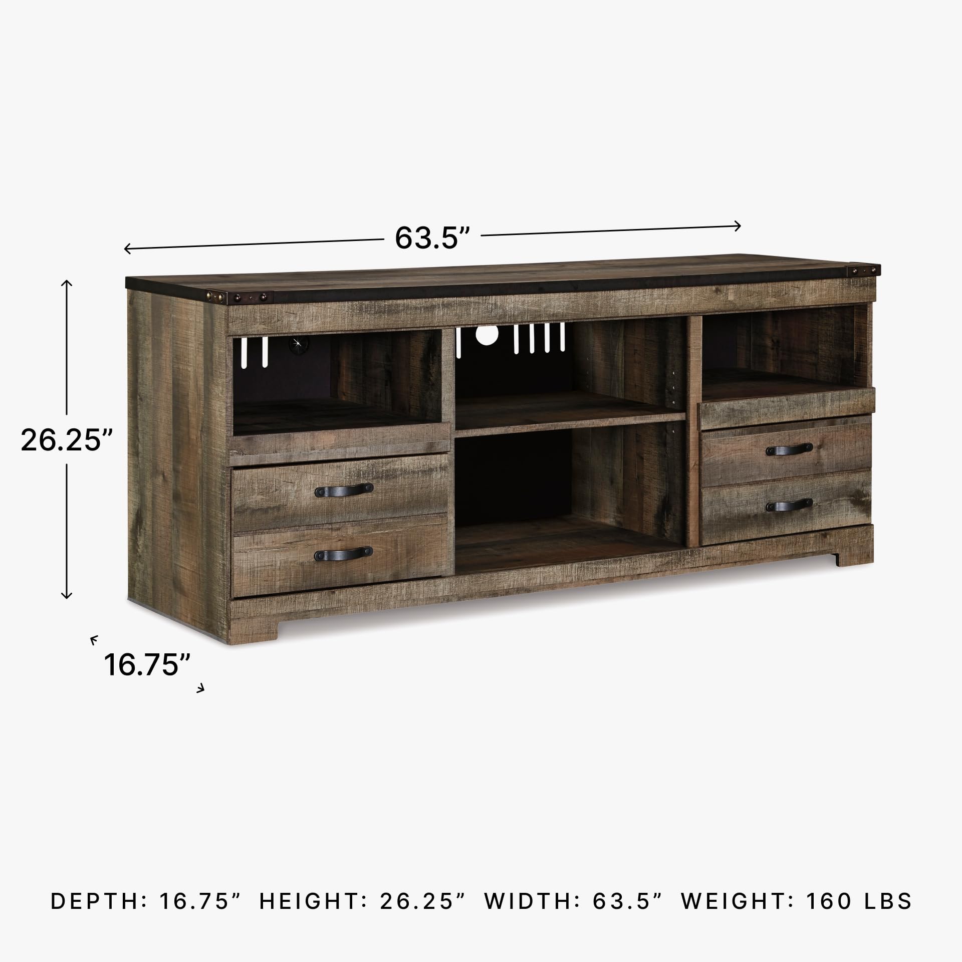 Amazon.com: Signature Design by Ashley Trinell Rustic TV Stand