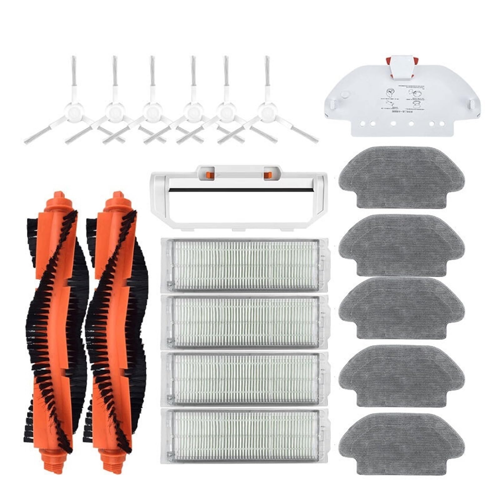 Fregona con Filtro De Cepillo Lateral Principal, Compatible con Xiaomi S10 S12 T12 B106GL/ Mop 2S XMSTJQR2S / 3C B106CN, Accesorios De Piezas De Robot Aspirador(20PCS B)
