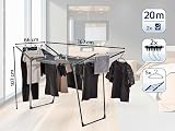 Leifheit Séchoir à Linge Pegasus 200 Solid Black, Étendoir à Linge Noir avec Ailes pour Les vêtements Longs, Séchoir sur Pied Stable pour intérieur et extérieur, Étendoir Linge au Design Moderne - 5