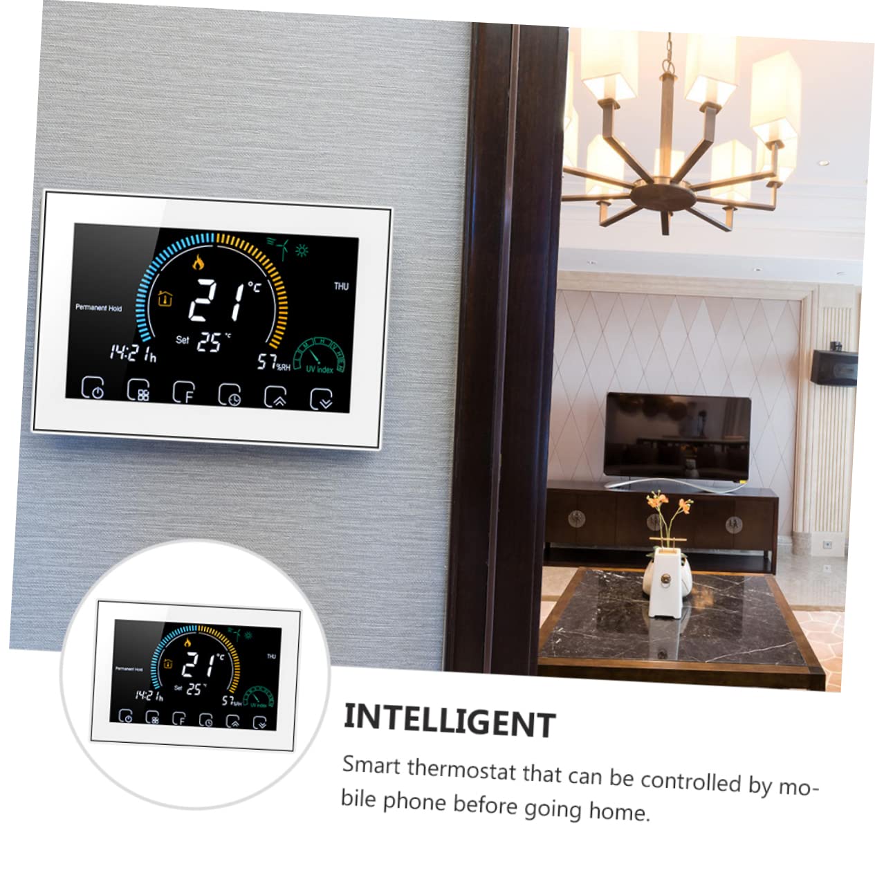 Artibetter Termostato Digitale Intelligente Per Riscaldamento Pavimento Schermo Lcd e Pulsante Touch Facile Da Leggere Buio Realizzato Materiali Resistenti Per Uso Prolungato Display Meteo Te